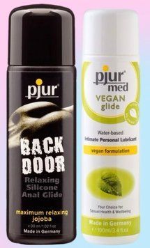 Набор лубрикантов pjur backdoor anal Relaxing jojoba silicone 30 мл + pjur MED Vegan glide 100 мл LB839 фото