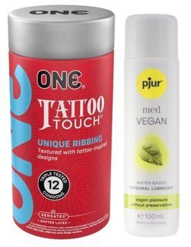 Набор ONE Tattoo Touch Pack 12 шт. + Лубрикант Pjur MED Vegan Glide 100 мл SOS13047 фото