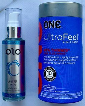 Набор ONE UltraFeel 2-in-1 10 шт. - Лубрикант охлаждающий OLO 60 мл. SOS3288 фото