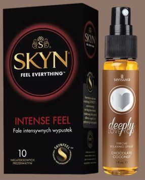 Комплект SKYN Intense Feel 10 шт + Спрей  Sensuva Deeply Love You Chocolate Coconut (29 мл) SOS5635 фото