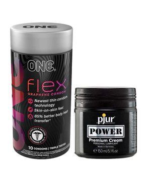 10 штук ONE Flex  + pjur POWER Premium Cream 150 мл. SOS6367 фото
