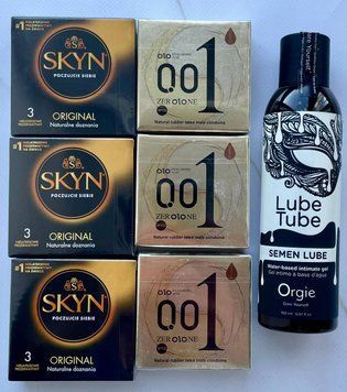 Набор 18 шт OLO Лед и Пламя 001 + Skyn ​​Original + Лубрикант SEMEN LUBE 150 мл Orgie SOS3830 фото