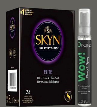 Набір SKYN Elite, 24 шт + Спрей WOW! ментол: 10 мл. ORGIE  SOS5300 фото
