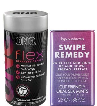 Комплект Набор 10 штук ONE Flex графен + Мятные конфеты Bijoux Indiscrets Swipe Remedy clitherapy oral sex mints SOS6268 фото