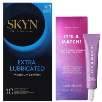 Набор из SKYN Extra Lube (10 шт) + Жидкий вибратор Bijoux Indiscrets Clitherapy Liquid Vibrator &ndash; IT'S A MATCH SOS10190 фото