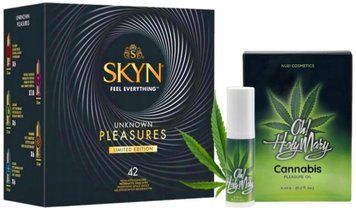 Набір з SKYN Pleasures (42 шт) + гель-стимулятор OH! HOLY MARY Exciting Oil (6 мл) від Nuei SOS10040 фото