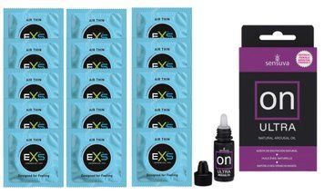 Комплект EXS Air Thin 15 шт + Sensuva ON Ultra Drops, 5 мл SOS14800 фото