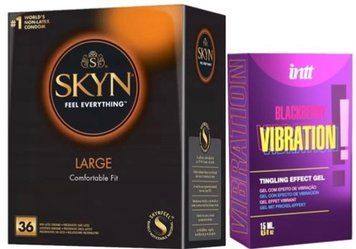 Набор из SKYN Large (36 шт) + Жидкий вибратор Intt Vibration Blackberry (15 мл) SOS9944 фото