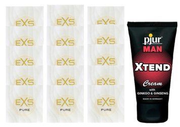 Комплект EXS Pure15 шт + pjur MAN Steel Gel, 50 мл SOS14852 фото