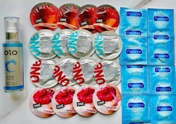 Набір 24 шт ONE Flavor Waves, Super Sensitive, Extreme ribs + Pasante Cooling + Лубрикант охолоджуючий OLO 60 мл SOS1728 фото