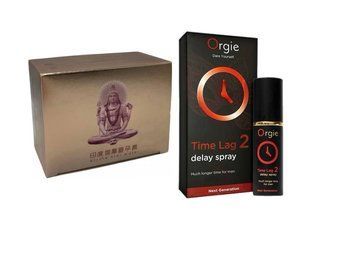 OLO Gold Budda 10 шт.+Спрей-пролонгатор Orgie Time Lag 2 Delay Spray, 10 мл SOS6595 фото