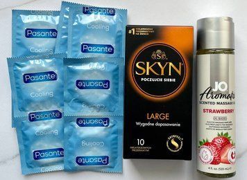 Комплект 20 шт SKYN Large - Pasante Cooling + System JO Aromatix Strawberry 120 мл SOS1628 фото