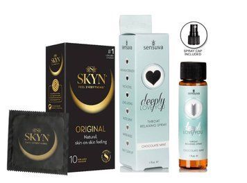 SKYN ORIGINAL &mdash; 10 шт та Спрей Sensuva Deeply Love You Chocolate-Mint SOS885 фото