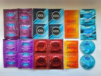 Набор з 24 шт : Exs : Warming , Delay , Cooling ; Pasante : Ribs&Dots , Trim та ONE : Oasis Premium , Oasis Silk SOS1024 фото