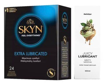 Набір Лубрикант Satisfyer Minty Mocha 300 мл + SKYN Extra Lube 24 шт. SOS12812 фото
