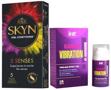 Набор из SKYN 5 Senses + Жидкий вибратор Intt Vibration Blackberry (15 мл) со вкусом ежевики SOS9634 фото