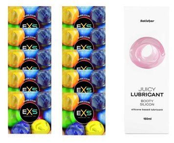 Комплект: EXS BUBBLEGUM 10 шт. + Лубрикант Satisfyer Booty Silicon 150 мл SOS11452 фото