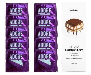 Набір: Pasante Adore 10 шт. + Лубрикант Satisfyer Tasteful Tiramisu (300 мл) SOS12092 фото