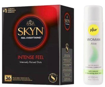 Комплект Skyn Intense feel 36 шт + Pjur Woman Aloe 100 мл SOS13196 фото