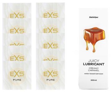 Набор: EXS Pure 10 шт. + Лубрикант Satisfyer Creamy Caramel 300 мл SOS11201 фото