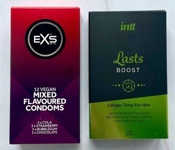 Набор EXS Mixed Flavoured 12 шт. - Пролонгатор для мужчин Intt Lasts (15 мл) SOS3638 фото