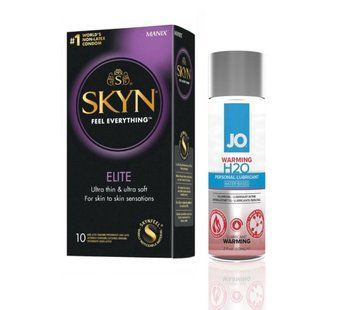 SKYN Elite &mdash; 10 шт та Лубрикант System JO H2O &mdash; WARMING (60 мл) SOS849 фото