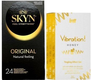 Набір з SKYN ORIGINAL 24 шт + Рідкий вібратор Intt Vibration Honey (15 мл) SOS9994 фото