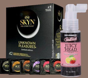 Набір SKYN Pleasures, 42 шт-6 видів + Спрей Doc Johnson GoodHead &ndash; Juicy Head Dry Mouth Spray Pink Lemonade 59мл SOS5172 фото