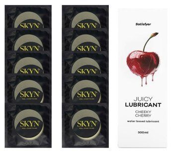 Комплект SKYN Pina Colada 10 шт. + Лубрикант Satisfyer Juicy Lubricant Cheeky Cherry 300 мл SOS12544 фото
