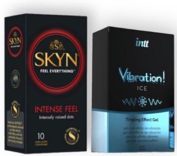 SKYN Intense Feel 10 шт + Intt Vibration Ice (15 мл) SOS6946 фото