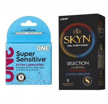 Набір : Skyn Selection &ndash; 9 шт та ONE Super Sensitive Triple Set 3 шт SOS615 фото