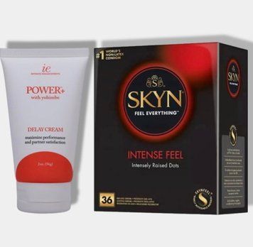 SKYN Intense Feel 36 шт + Пролонгатор Doc Johnson Power Delay Cream 56 г SOS5785 фото