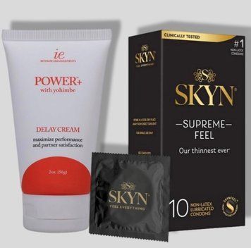 SKyn ​​Supreme Feel 10 штук + Пролонгатор Doc Johnson Power Delay Cream 56 г SOS5137 фото