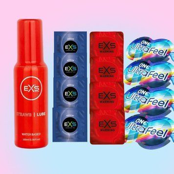Комплект 18 штук EXS+ONE - Лубрикант EXS Strawberry Lube, 100 мл SOS4768 фото