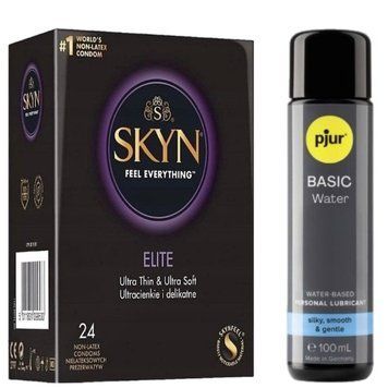 Комплект SKYN Elite 24 шт + pjur Basic Waterbased 100 мл SOS13296 фото