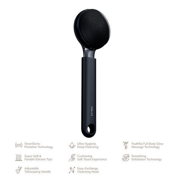 Ультразвуковая щетка для всего тела GESKE Sonic Full-Body Brush&Intensive Exfoliator 8в1 black HB0374 фото