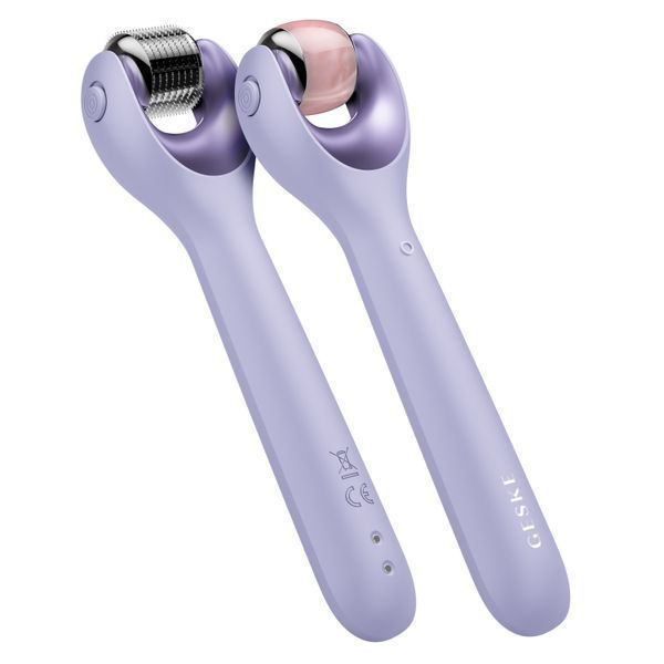 Электронный роллер для лица с микроиглами GESKE MicroNeedle Face Roller 9в1 purple HB0189 фото