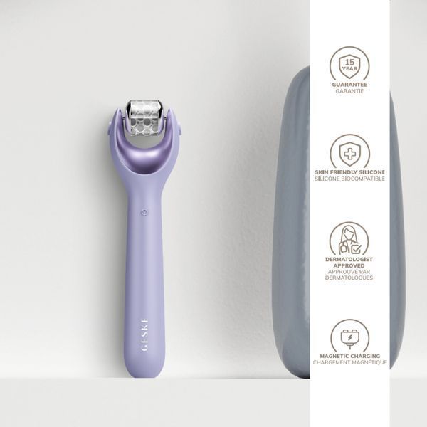 Электронный роллер для лица с микроиглами GESKE MicroNeedle Face Roller 9в1 purple HB0189 фото