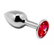 Металева анальна пробка з червоним кристалом Alive Small Metal Butt Plug Red Jewel (Розмір S) SO6010 фото 1