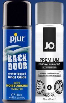 Набор лубрикантов pjur backdoor Comfort water glide 30 мл + System JO PREMIUM &mdash; ORIGINAL (60 мл) LB371 фото