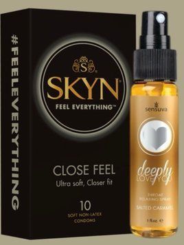 Набір SKYN Close Feel пачка 10 штук + Спрей для мінету Sensuva Deeply Love You Salted Caramel (29 мл) SOS5011 фото
