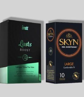 SKYN Large 10 шт + Пролонгатор Intt Lasts (15 мл) SOS5636 фото