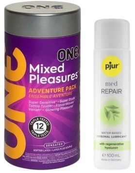 Комплект ONE Mixed Pleasures 12 шт + Pjur MED Repair Glide 100 мл SOS12948 фото