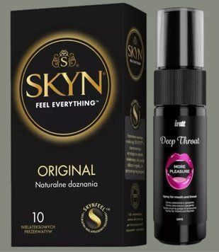 Комплект SKYN Original 10 шт + Спрей Intt Deep Throat Oral Spray (12 мл) SOS5736 фото
