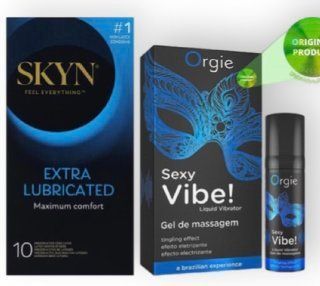 Skyn Exstra Lube 10 штук + SEXY VIBE для чутливих, 15 мл ORGIE SOS6994 фото