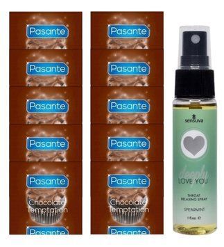 Pasante Chocolate Temptation 10 шт + Sensuva Deeply Love You Spearmint (29 мл) SOS13989 фото