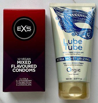 Набор EXS Mixed Flavoured 12 шт. + Лубрикант LUBE TUBE XTRA, 150 мл ORGIE SOS3240 фото