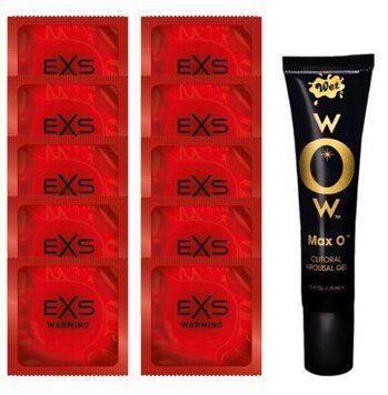 Комплект EXS Warming 10 шт + Wet Wow Max O Clitoral Arousal Gel 15 мл SOS14315 фото