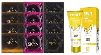 Комплект: Лубрикант OLO Banana (120 мл) + 8 шт. SKYN + 4 шт. SKYN Original SOS10521 фото