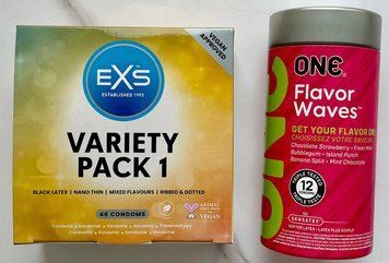 Комплект резинок ONE Flavor Waves 12 шт - EXS Mixed Variety Pack 1, 48 шт  SOS3139 фото